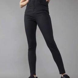 DOLCE CRUDO Black Plain Jeans-image-56