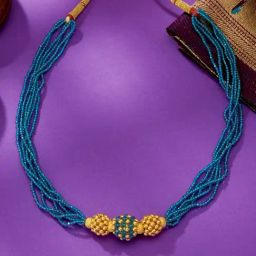 P.N.Gadgil Jewellers 45KT (916) BSI Hallmarked Yellow Gold Sumangal Thushi Necklace For Women-image-49