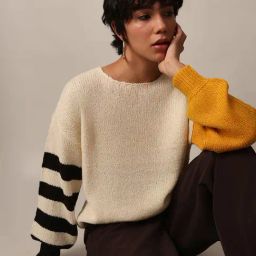 Only Beige Self design Pullover-48