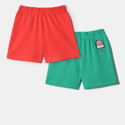 Nauti Nati Boys Pack of 2 Green and Red Pigment Print Shorts-picture-19