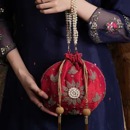 Anouk Embellished Potli Clutch-image-28
