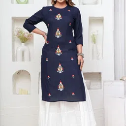 Mehsoos Women Floral Embroidered Regular Thread Work Kurta with Skirt-20