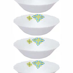 Cello Printed White Opalware 4 Piece Bowls-12