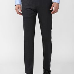 Van Heusen Men Checked Slim Fit Formal Trousers-image-46