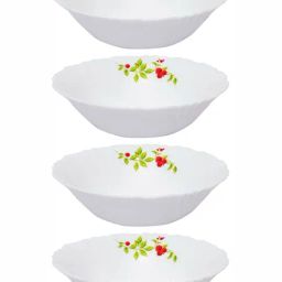 Cello Printed White Opalware 4 Piece Bowls-13