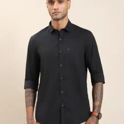 Turtle Black Cotton Stretch Slim Fit Printed Casual Shirt-picture-35