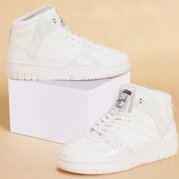 Forever Glam by Pantaloons Women's Off White Ankle High Sneakers-image-30