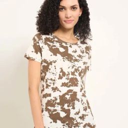 Honey By Pantaloons Brown & White Cotton Regular Fit Printed T-Shirt-picture-26