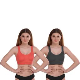 AROUSY Orange & Black Cotton Bra Panty Set - Pack Of 2-picture-15