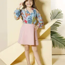 Peppermint Kids Peach Knitted Flared Fit 1 Skirt-picture-24