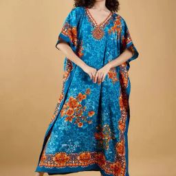 The Kaftan Company Blue Printed Kaftan-image-60