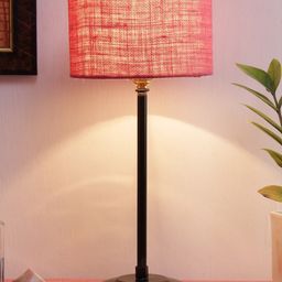 Devansh Pink Solid Traditional Table Lamp with Shade image 3