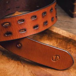 James Aston Damian Signature Tan Leather Solid Waist Belt-40