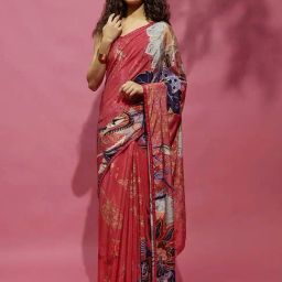 Navyasa By Liva Pink Printed Saree-image-57