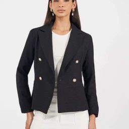 Styli Black Plain Blazer-image-51