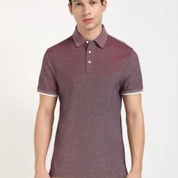 Tommy Hilfiger Desert Sky & Medium Red Cotton Regular Fit Polo T-Shirt-picture-12