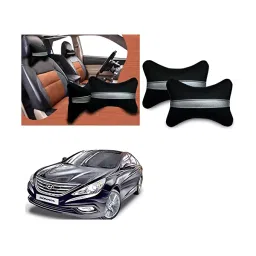 Auto Pearl Black Silver Strip Car Neck Cushion/Neck Pillow Compatible with Sonata Fluidic-image-83