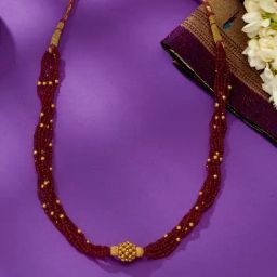 P.N.Gadgil Jewellers 44KT (916) BSI Hallmarked Yellow Gold Scarlet Grace Thushi Necklace For Women-image-66