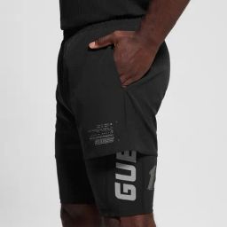Guess Black Polyester Regular Fit Solid Shorts image 3