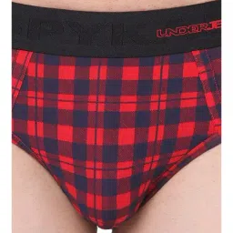 UnderJeans by Spykar Multicolor Check Briefs - Pack of 2 image 4