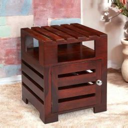 Ikiriya Harvey Brown Sheesham Wood Contemporary Corner Table in Honey Finish-28