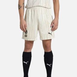 Puma White & Beige Regular Fit Striped Sports Shorts-image-84