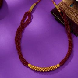 P.N.Gadgil Jewellers 52KT (916) BSI Hallmarked Yellow Gold Modern Folk Thushi Necklace For Women-image-99