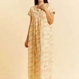 Sweet Dreams Yellow Cotton Printed Nighty-image-99