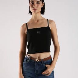 CALVIN KLEIN JEANS Black Slim Fit Cami Top-image-93