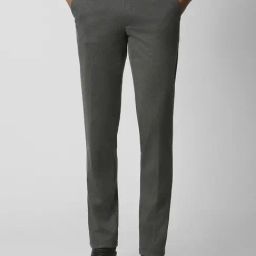 Van Heusen Grey Slim Fit Textured Trousers-image-84