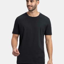 Jockey Black Cotton Regular fit Solid T-Shirts-image-53