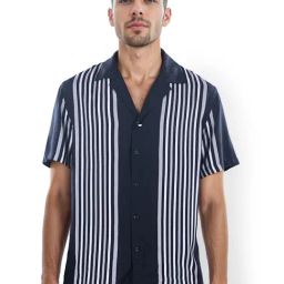celio Celio* Black Regular Fit Striped Shirt-picture-4