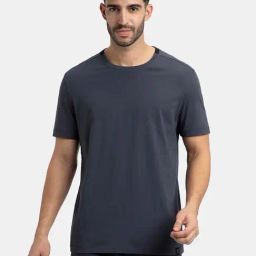 Jockey Grey Cotton Regular fit Solid T-Shirts-picture-4