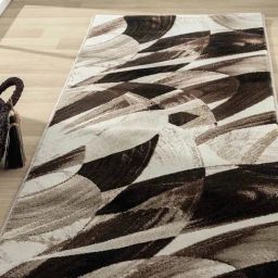 Obsessions Brown & Cream Polypropylene Abstract Bedside Runner-26