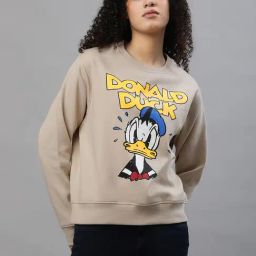 Free Authority Light Brown Graphic Print Sweatshirt-image-89