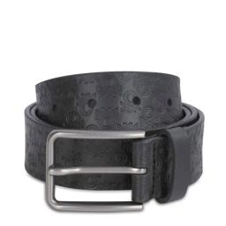 United Colors of Benetton Cassander Black Leather Textured Waist Belt-image-96