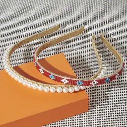 Zaveri Pearls Set of 2 Contemporary Pearls & Beads Embellished HairBands-ZPFK14362-19