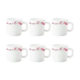 Larah by Borosil White Opalware 6 Piece Tea Set-18