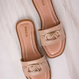Rocia Women Open Toe Flats with Buckles-11