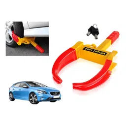 Auto Pearl Security Adjustable Anti Theft Yellow, Red Wheel Clamp Lock Compatible with Volvo V40-image-76