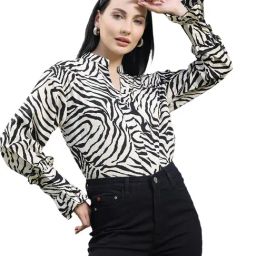 Melon by PlusS Beige & Black Printed Top-image-76