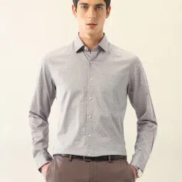 Arrow Grey Cotton Slim Fit Printed Shirt-picture-39