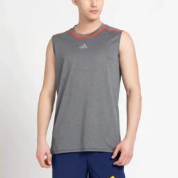 Adidas Black Regular Fit Texture Tank Tee-image-79