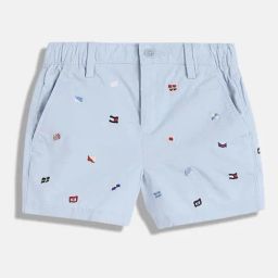 TOMMY HILFIGER Boys Blue Embroidered Shorts-image-114
