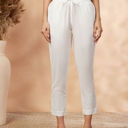 IMARA Women Straight Fit Cotton Trousers-image-67