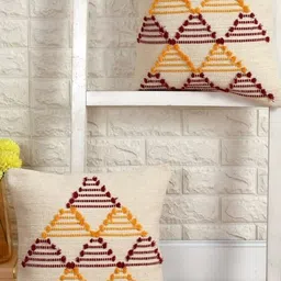 TINDLER KNOTS Set of 2 Off White Square Cushion Covers-picture-31