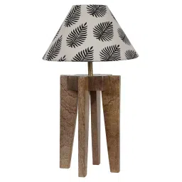 Tucasa SHS-26 Mango Wood Cotton B-22 Table Lamp 18 Inch (Brown and Beige)-picture-12