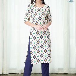 HERE&NOW Women Floral Printed Regular Kurta with Trousers-image-96