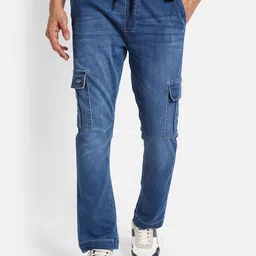 Octave Men Mildly Distressed Light Fade Stretchable Jeans-image-74