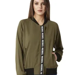 Miss Chase Olive Green Bomber Jacket-15